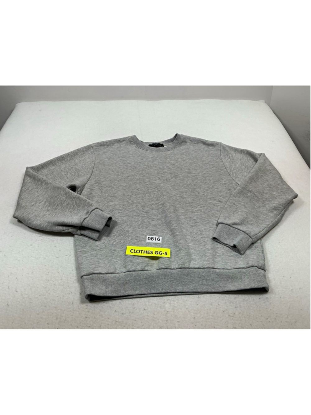 Forever 21 Men Gray Solid Fleece Crewneck Pullover Sweatshirt Large